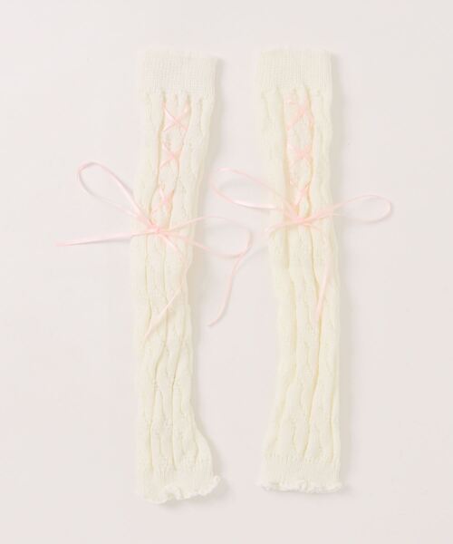 セール】【urge select】レースアップ ニット アームウォーマー