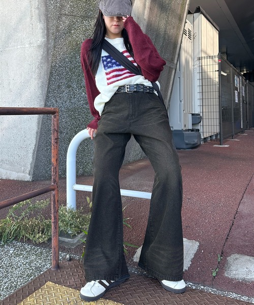 apres jour mignon（アプレジュールミニョン）の「【apresjour mignon SOIE】ユニセックスヴィンテージライクデニム【ZOZOTOWN限定アイテム】（デニムパンツ・レディース・ブラック/ブラウン・SMALL/X-LARGE/LARGE/MEDIUM）」の11枚目の写真