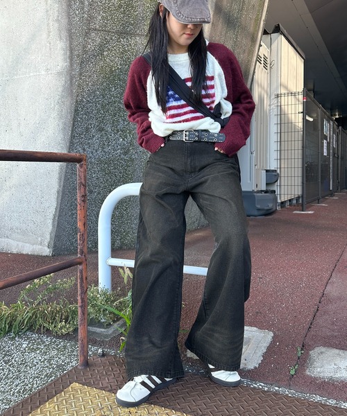 apres jour mignon（アプレジュールミニョン）の「【apresjour mignon SOIE】ユニセックスヴィンテージライクデニム【ZOZOTOWN限定アイテム】（デニムパンツ・レディース・ブラック/ブラウン・SMALL/X-LARGE/LARGE/MEDIUM）」の12枚目の写真