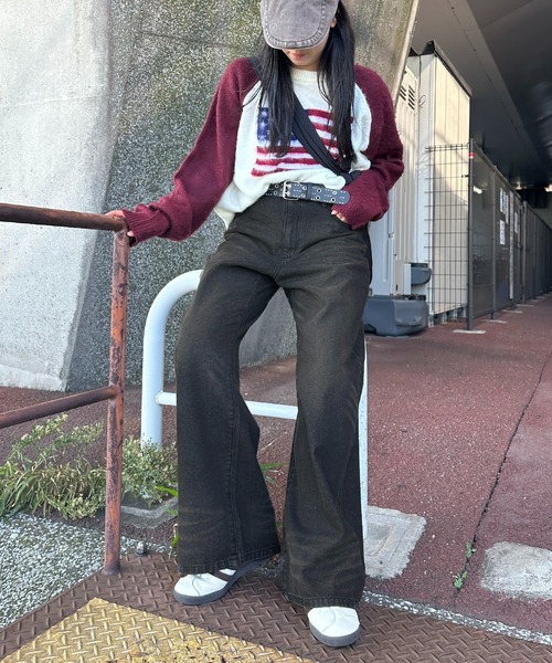 apres jour mignon（アプレジュールミニョン）の「【apresjour mignon SOIE】ユニセックスヴィンテージライクデニム【ZOZOTOWN限定アイテム】（デニムパンツ・レディース・ブラック/ブラウン・SMALL/X-LARGE/LARGE/MEDIUM）」の13枚目の写真