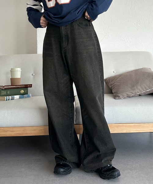 apres jour mignon（アプレジュールミニョン）の「【apresjour mignon SOIE】ユニセックスヴィンテージライクデニム【ZOZOTOWN限定アイテム】（デニムパンツ・レディース・ブラック/ブラウン・SMALL/X-LARGE/LARGE/MEDIUM）」の14枚目の写真