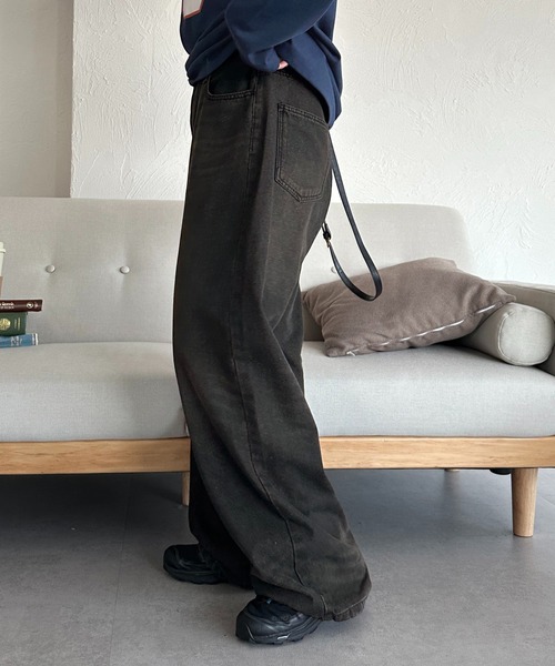 apres jour mignon（アプレジュールミニョン）の「【apresjour mignon SOIE】ユニセックスヴィンテージライクデニム【ZOZOTOWN限定アイテム】（デニムパンツ・レディース・ブラック/ブラウン・SMALL/X-LARGE/LARGE/MEDIUM）」の18枚目の写真