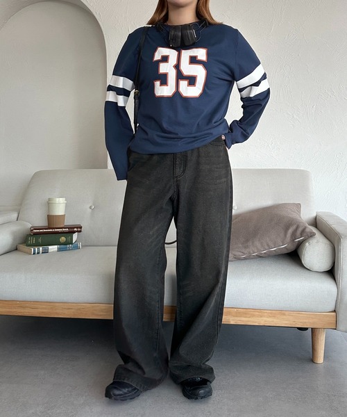 apres jour mignon（アプレジュールミニョン）の「【apresjour mignon SOIE】ユニセックスヴィンテージライクデニム【ZOZOTOWN限定アイテム】（デニムパンツ・レディース・ブラック/ブラウン・SMALL/X-LARGE/LARGE/MEDIUM）」の20枚目の写真