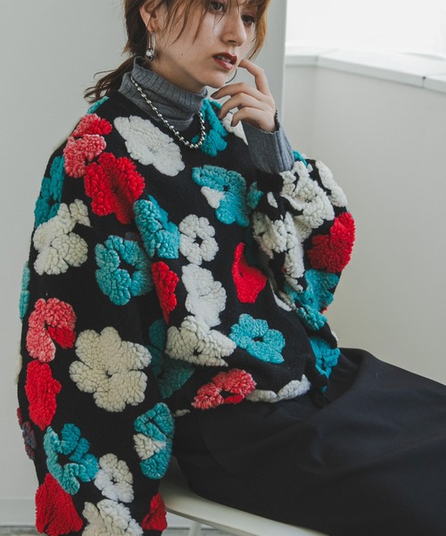 bohmal(ボマール)の「フラワーボアプルオーバー(ニット/セーター・レディース・ブラック/ネイビー/グレー・MEDIUM)」の16枚目の写真
