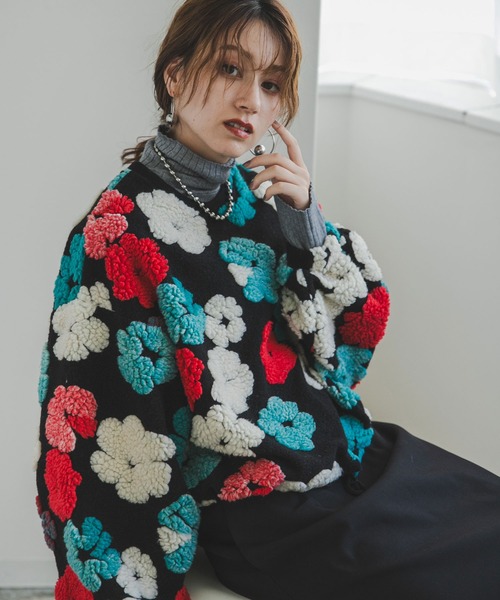 bohmal(ボマール)の「フラワーボアプルオーバー(ニット/セーター・レディース・ブラック/ネイビー/グレー・MEDIUM)」の15枚目の写真