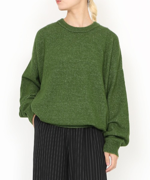 PUNYUS（プニュズ）の「もちもちカラーニット（ニット/セーター・レディース・ブラック/グレー/レッド/カーキ・1/2/4/3）」の3枚目の写真