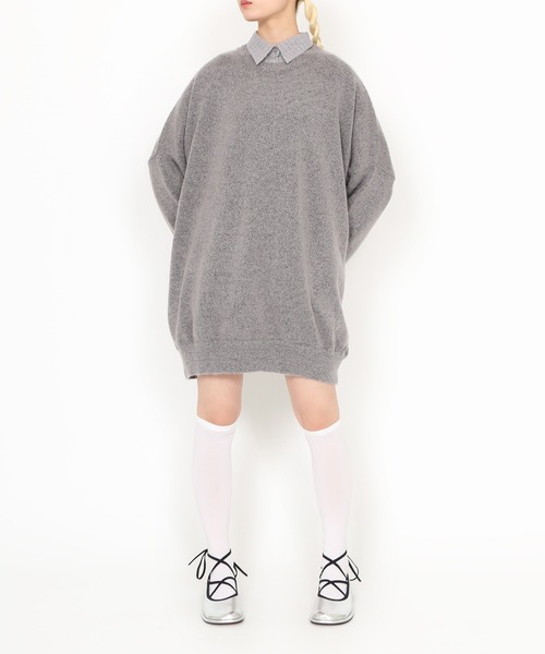 PUNYUS（プニュズ）の「もちもちカラーニット（ニット/セーター・レディース・ブラック/グレー/レッド/カーキ・1/2/4/3）」の19枚目の写真