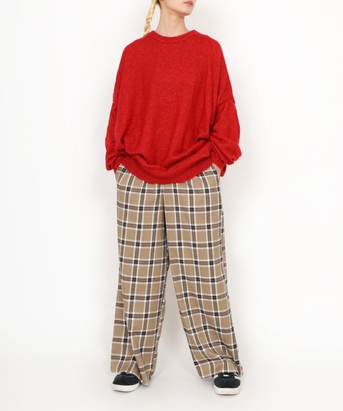 PUNYUS（プニュズ）の「もちもちカラーニット（ニット/セーター・レディース・ブラック/グレー/レッド/カーキ・1/2/4/3）」の10枚目の写真