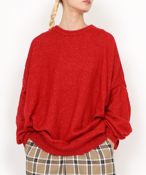 PUNYUS（プニュズ）の「もちもちカラーニット（ニット/セーター・レディース・ブラック/グレー/レッド/カーキ・1/2/4/3）」の11枚目の写真