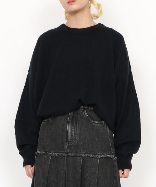 PUNYUS（プニュズ）の「もちもちカラーニット（ニット/セーター・レディース・ブラック/グレー/レッド/カーキ・1/2/4/3）」の22枚目の写真