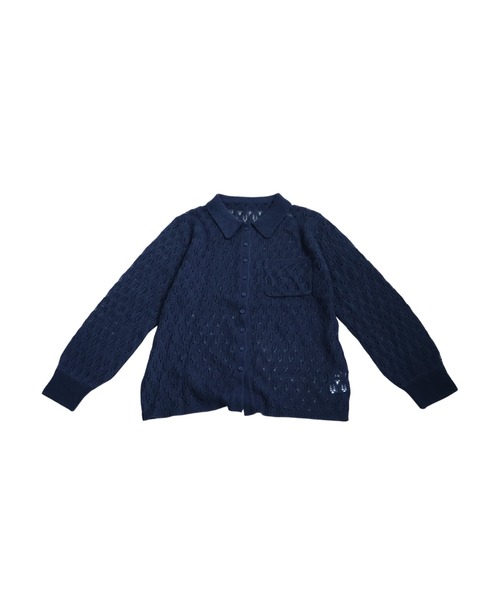 antiqua(アンティカ)の「透かし編みシャツニット(ニット/セーター・レディース・ブラック/ネイビー・ONESIZE)」の19枚目の写真