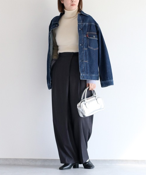 cepo(セポ)の「〈低身長サイズあり〉ウエストラップデザインイージーワイドパンツ(スラックス・レディース・グレー系その他/チャコール/キャメル・S/M)」の1枚目の写真