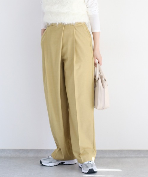 cepo(セポ)の「〈低身長サイズあり〉ウエストラップデザインイージーワイドパンツ(スラックス・レディース・グレー系その他/チャコール/キャメル・S/M)」の5枚目の写真