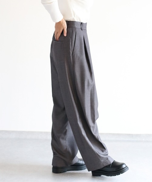 cepo(セポ)の「〈低身長サイズあり〉ウエストラップデザインイージーワイドパンツ(スラックス・レディース・グレー系その他/チャコール/キャメル・S/M)」の20枚目の写真