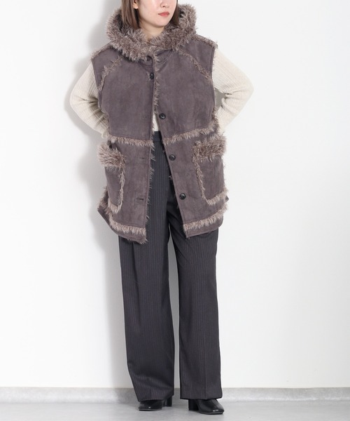 cepo(セポ)の「〈低身長サイズあり〉ウエストラップデザインイージーワイドパンツ(スラックス・レディース・グレー系その他/チャコール/キャメル・S/M)」の12枚目の写真