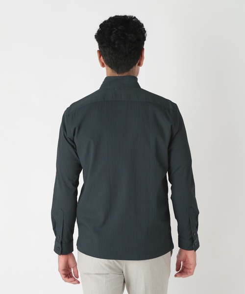 MEN'S BIGI(メンズビギ)の「ワイヤー入りスタンドカラーシャツ(シャツ/ブラウス・メンズ・グリーン/グレー/ネイビー・01/02/03/04)」の5枚目の写真