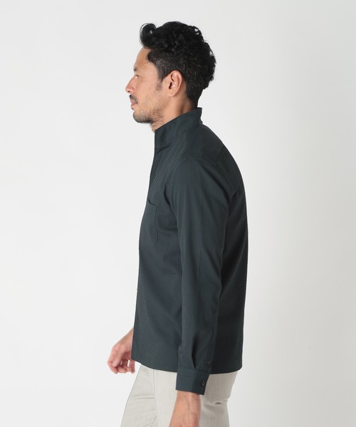 MEN'S BIGI(メンズビギ)の「ワイヤー入りスタンドカラーシャツ(シャツ/ブラウス・メンズ・グリーン/グレー/ネイビー・01/02/03/04)」の4枚目の写真