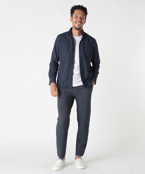 MEN'S BIGI(メンズビギ)の「ワイヤー入りスタンドカラーシャツ(シャツ/ブラウス・メンズ・グリーン/グレー/ネイビー・01/02/03/04)」の8枚目の写真