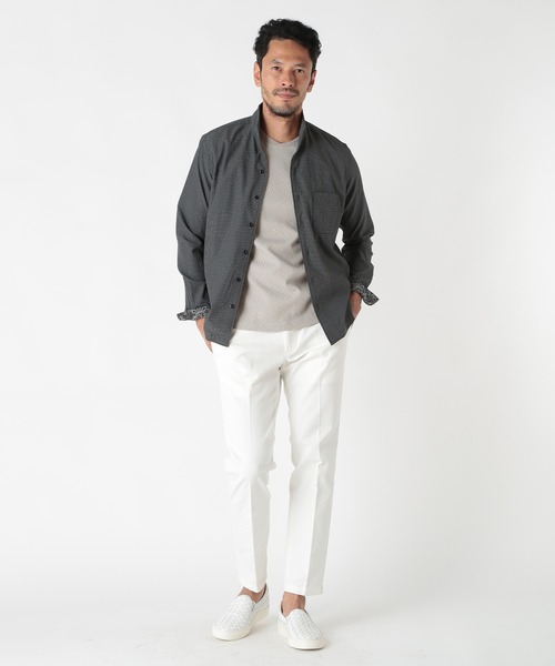 MEN'S BIGI(メンズビギ)の「ワイヤー入りスタンドカラーシャツ(シャツ/ブラウス・メンズ・グリーン/グレー/ネイビー・01/02/03/04)」の7枚目の写真