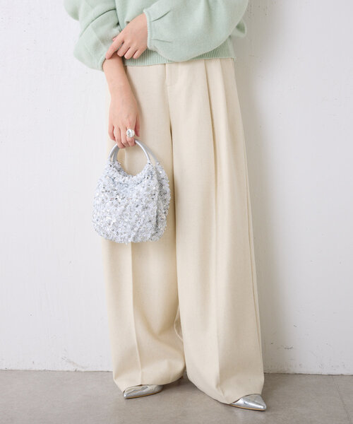 PAPILLONNER（パピヨネ）の「スパンコール2WAYバッグ（ショルダーバッグ・レディース・ホワイト/ブラック・FREE）」の6枚目の写真