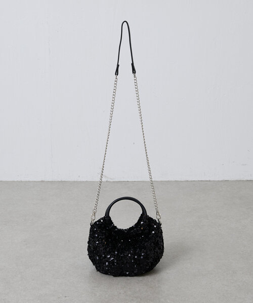 PAPILLONNER（パピヨネ）の「スパンコール2WAYバッグ（ショルダーバッグ・レディース・ホワイト/ブラック・FREE）」の12枚目の写真