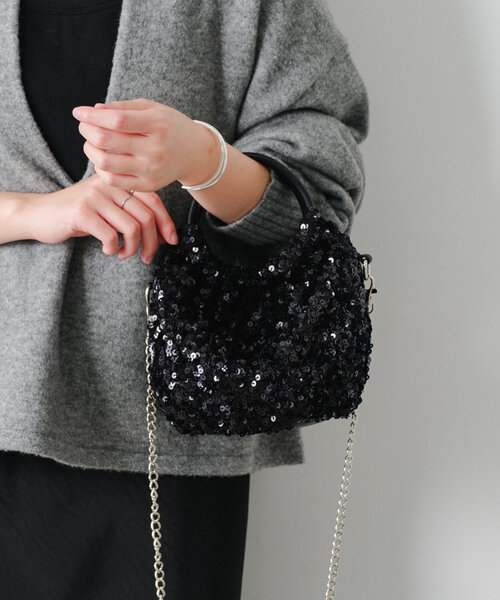 PAPILLONNER（パピヨネ）の「スパンコール2WAYバッグ（ショルダーバッグ・レディース・ホワイト/ブラック・FREE）」の17枚目の写真