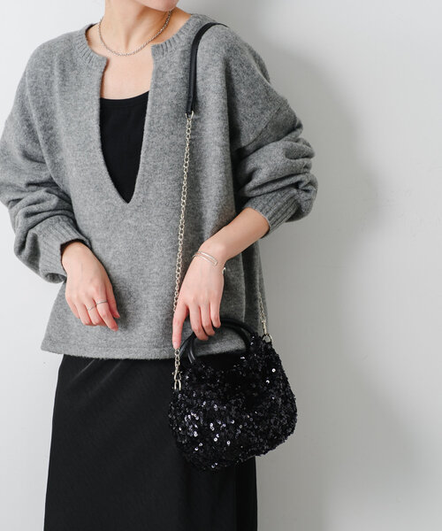 PAPILLONNER（パピヨネ）の「スパンコール2WAYバッグ（ショルダーバッグ・レディース・ホワイト/ブラック・FREE）」の18枚目の写真