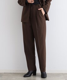特価】2wayストレッチ トロピカルクロップドパンツ 茶
