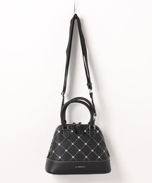 LA BAGAGERIE | ラインストーンリベット　カウレザー2wayハンドバッグ(ハンドバッグ)