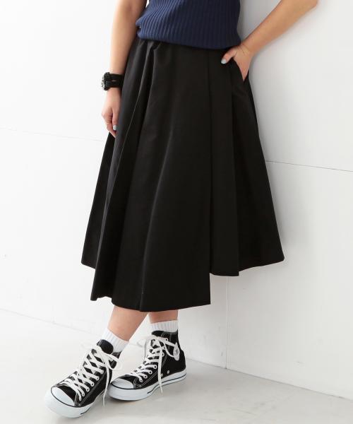 Ray BEAMS（レイビームス）の「Ray BEAMS / アシメヘムフレアースカート（スカート・レディース・ブラック/ネイビー・0/1）」の3枚目の写真