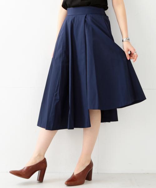 Ray BEAMS（レイビームス）の「Ray BEAMS / アシメヘムフレアースカート（スカート・レディース・ブラック/ネイビー・0/1）」の4枚目の写真