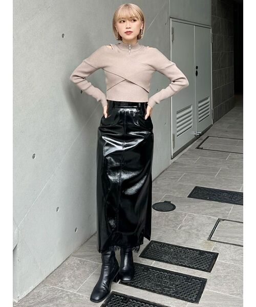 セール】フェイクパテントレザースカート（スカート）｜MURUA