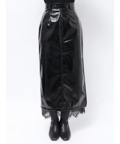 MURUA（ムルーア）の「フェイクパテントレザースカート（スカート・レディース・ブラック/ワイン・1/2）」の20枚目の写真