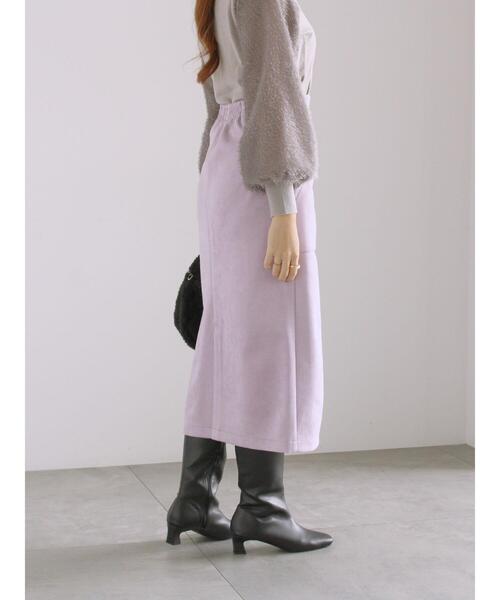 Te chichi(テチチ)の「ソフトスエードフロントジップタイトスカート(スカート・レディース・ピンク/チャコールグレー/オフホワイト・F)」の13枚目の写真