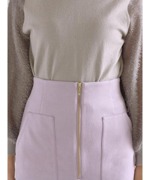 Te chichi(テチチ)の「ソフトスエードフロントジップタイトスカート(スカート・レディース・ピンク/チャコールグレー/オフホワイト・F)」の14枚目の写真
