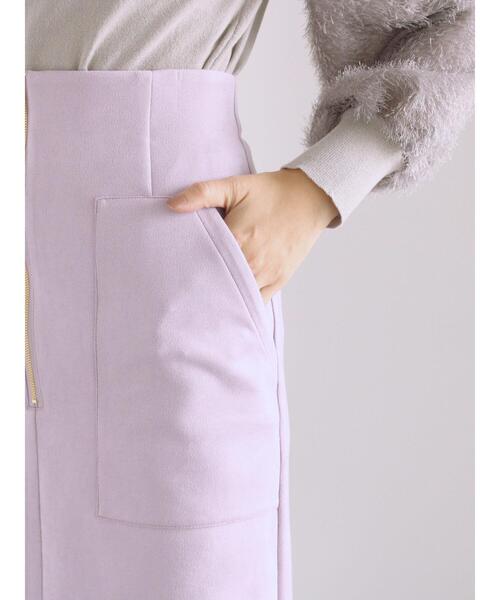 Te chichi(テチチ)の「ソフトスエードフロントジップタイトスカート(スカート・レディース・ピンク/チャコールグレー/オフホワイト・F)」の15枚目の写真