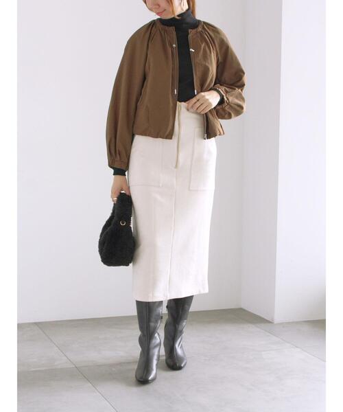 Te chichi(テチチ)の「ソフトスエードフロントジップタイトスカート(スカート・レディース・ピンク/チャコールグレー/オフホワイト・F)」の18枚目の写真