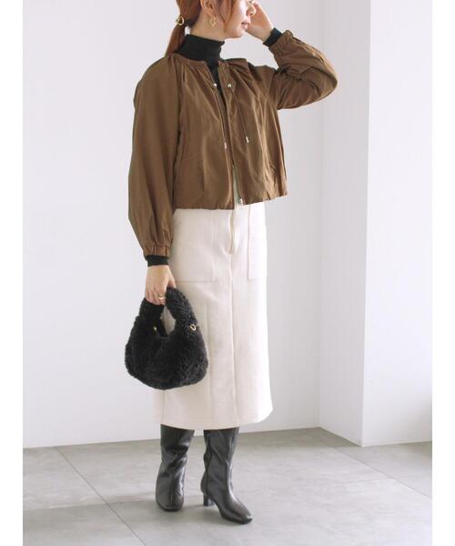 Te chichi(テチチ)の「ソフトスエードフロントジップタイトスカート(スカート・レディース・ピンク/チャコールグレー/オフホワイト・F)」の19枚目の写真