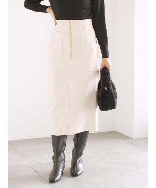 Te chichi(テチチ)の「ソフトスエードフロントジップタイトスカート(スカート・レディース・ピンク/チャコールグレー/オフホワイト・F)」の22枚目の写真