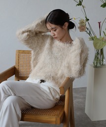 ENC | teddybear shaggy cropped pullover / テディベアーシャギークロップドプルオーバー(ニット/セーター)
