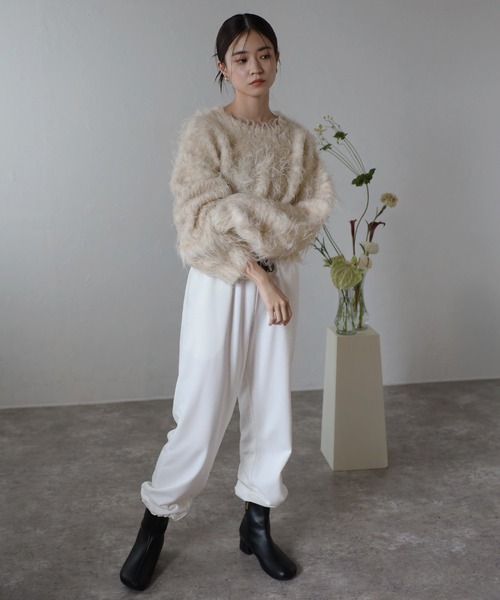 ニット セーター teddybear shaggy cropped pullover / テディベアーシャギークロップドプルオーバー レディース セール】teddybear shaggy cropped pullover / テディベアー