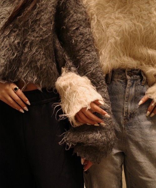 セール】teddybear shaggy cropped pullover / テディベアー