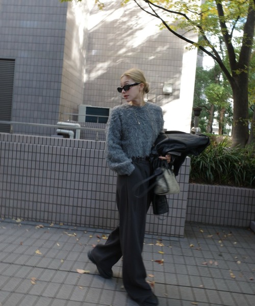 【blue berry farm】 刺繍ニット　テディベア　M ヴィンテージ もちもちフェザーベアニットプルオーバー（ニット/セーター）｜INGNI