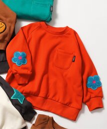 BREEZE | 裏シャギーあったか袖パッチトレーナー(スウェット)