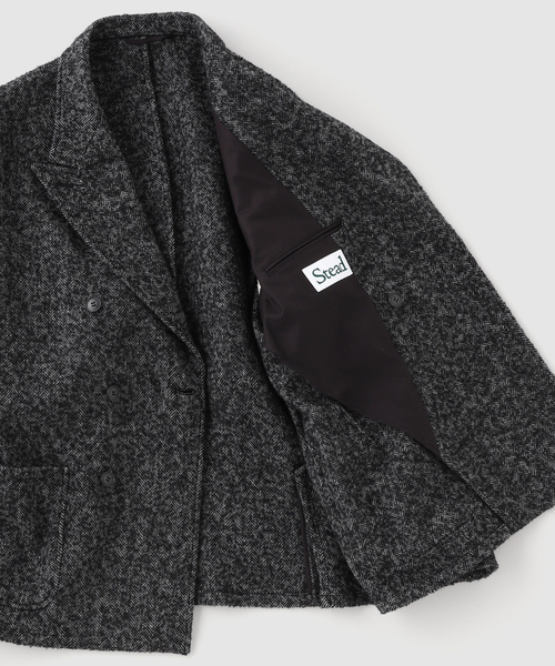 JOURNAL STANDARD J.S HOMESTEAD（ジャーナルスタンダードホームステッド）の「J.S.Homestead / Stead ブークルツィード ダブルテーラードジャケット（テーラードジャケット・メンズ・ライトグレー・MEDIUM/LARGE）」の2枚目の写真