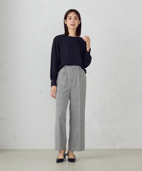 COMME CA ISM（コムサイズム）の「【セットアップ対応】ポリエステルツイル　パールボタンブラウス（シャツ/ブラウス・レディース・ネイビー/ホワイト/グレー・X-SMALL/SMALL/MEDIUM/LARGE/X-LARGE）」の13枚目の写真