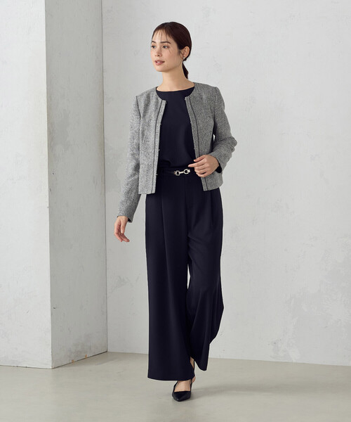 COMME CA ISM（コムサイズム）の「【セットアップ対応】ポリエステルツイル　パールボタンブラウス（シャツ/ブラウス・レディース・ネイビー/ホワイト/グレー・X-SMALL/SMALL/MEDIUM/LARGE/X-LARGE）」の17枚目の写真