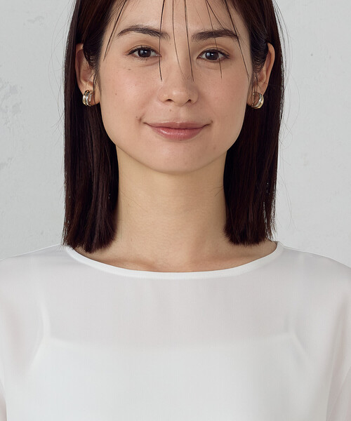 COMME CA ISM（コムサイズム）の「【セットアップ対応】ポリエステルツイル　パールボタンブラウス（シャツ/ブラウス・レディース・ネイビー/ホワイト/グレー・X-SMALL/SMALL/MEDIUM/LARGE/X-LARGE）」の22枚目の写真