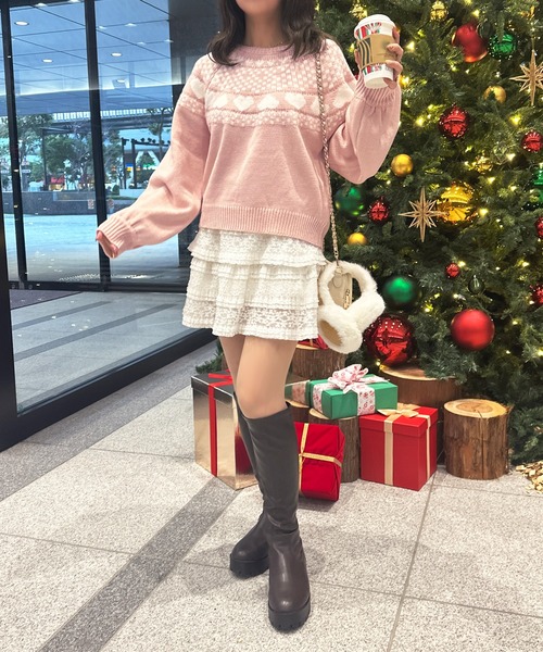 apres jour(アプレジュール)の「ハートノルディックニット【ZOZOTOWN限定アイテム】(ニット/セーター・レディース・ピンク/レッド/オフホワイト・フリー/X-LARGE)」の16枚目の写真