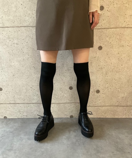 ALL BLACK（オールブラック）の「【本革/厚底/6cm】キャタピラーソールレースアップシューズ（ドレスシューズ・レディース・ブラック/シルバー・39/38/37/36/35）」の16枚目の写真